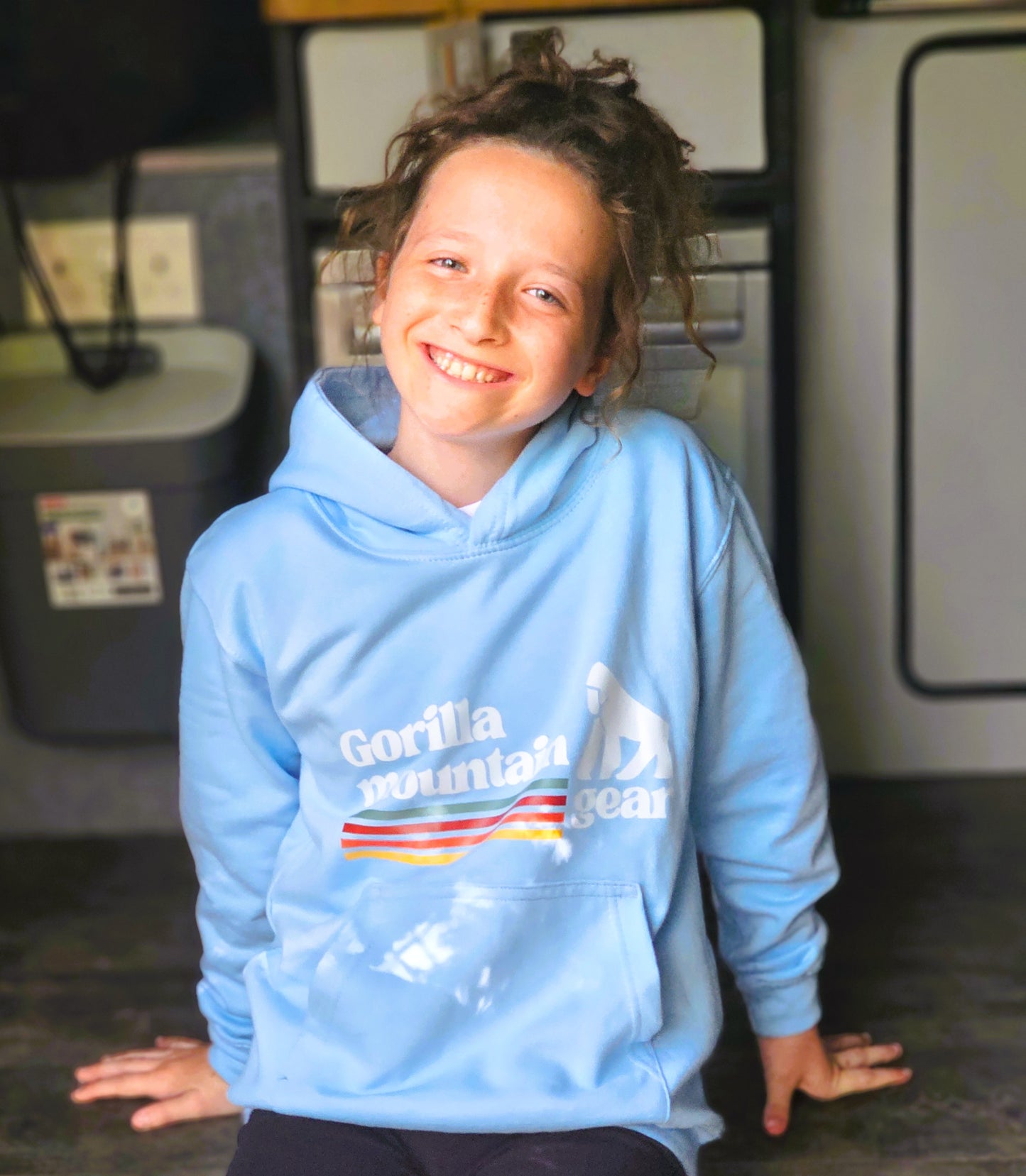 Kids' Pastel Blue Originals Logo Hoodie